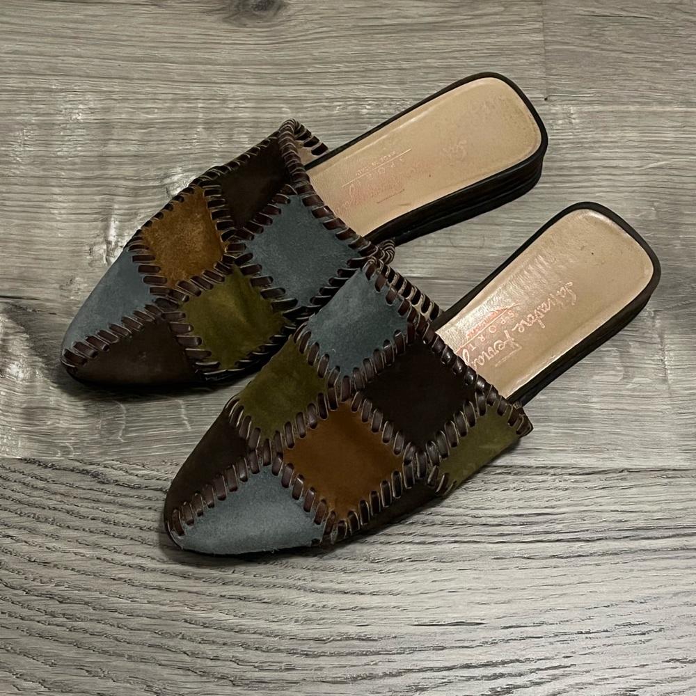 Salvador Ferragamo Patchwork Suede Mule
